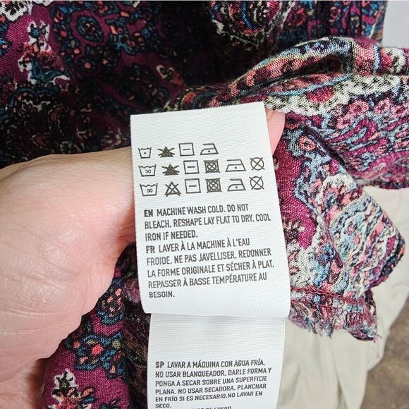 American Eagle Outfitters Purple Paisley Cut Out Mini Dress Size Medium - Picture 10 of 10